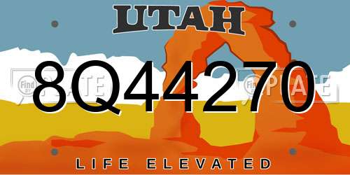8Q44270 Utah License Plate