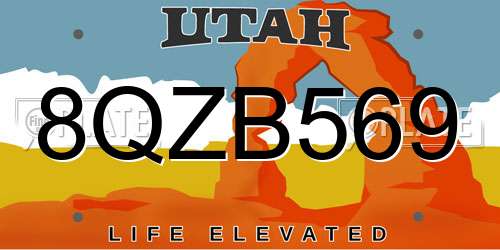 8QZB569 Utah License Plate