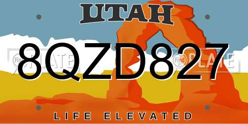 8QZD827 Utah License Plate