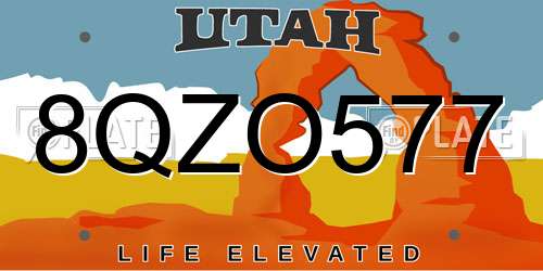 8QZO577 Utah License Plate