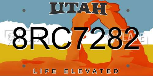 8RC7282 Utah License Plate