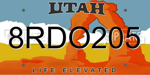 8RDO205 Utah License Plate