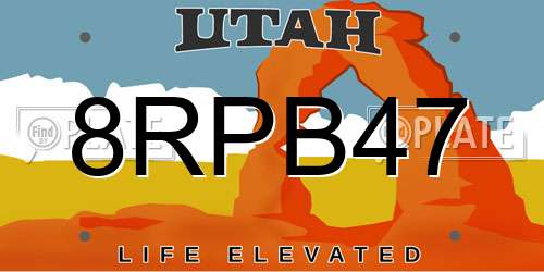 8RPB47 Utah License Plate