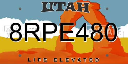 8RPE480 Utah License Plate