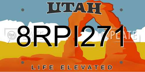 8RPI271 Utah License Plate