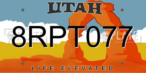 8RPT077 Utah License Plate