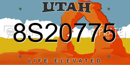 8S20775 Utah License Plate