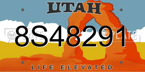 8S48291 Utah License Plate