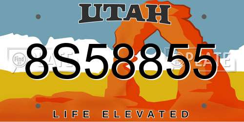 8S58855 Utah License Plate