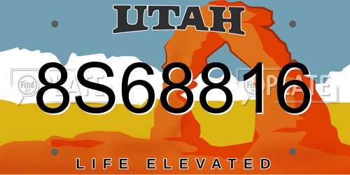 8S68816 Utah License Plate