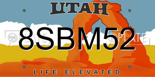 8SBM52 Utah License Plate