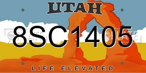 8SC1405 Utah License Plate