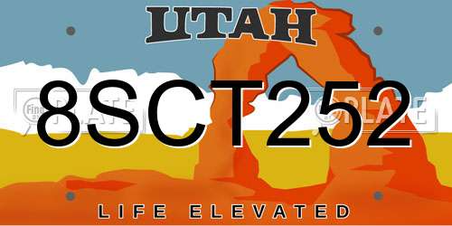 8SCT252 Utah License Plate