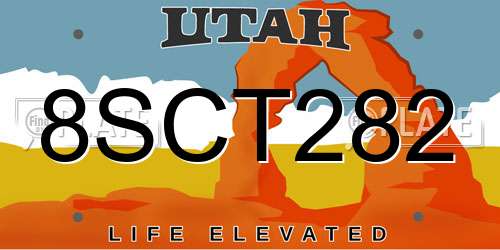 8SCT282 Utah License Plate