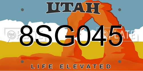 8SG045 Utah License Plate