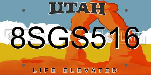 8SGS516 Utah License Plate