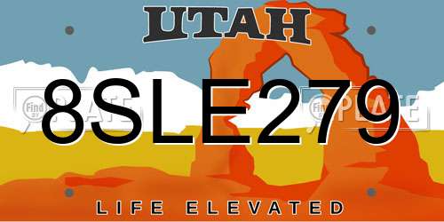 8SLE279 Utah License Plate