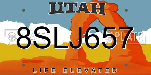 8SLJ657 Utah License Plate