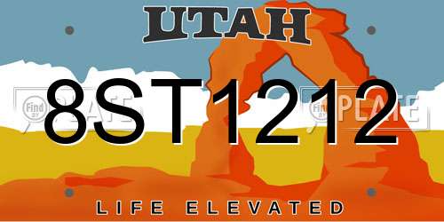 8ST1212 Utah License Plate