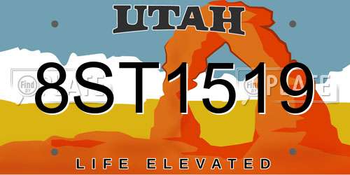 8ST1519 Utah License Plate