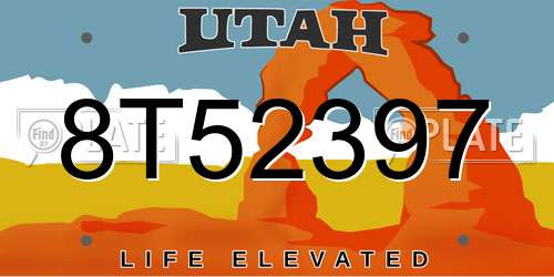 8T52397 Utah License Plate