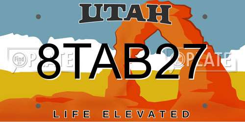 8TAB27 Utah License Plate