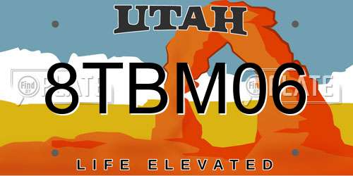 8TBM06 Utah License Plate
