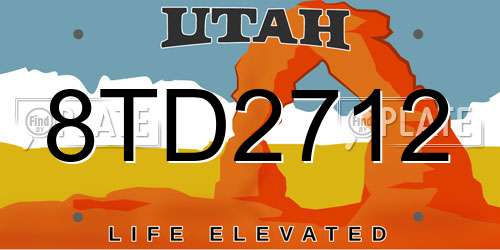 8TD2712 Utah License Plate