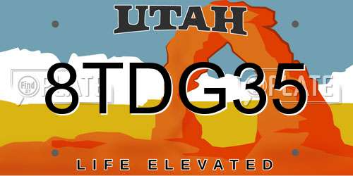 8TDG35 Utah License Plate