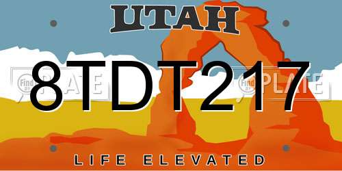 8TDT217 Utah License Plate