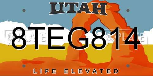 8TEG814 Utah License Plate