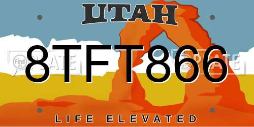 8TFT866 Utah License Plate