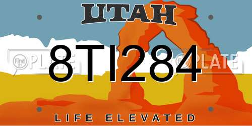 8TI284 Utah License Plate