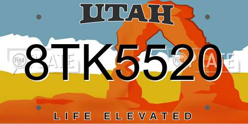 8TK5520 Utah License Plate