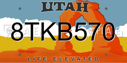 8TKB570 Utah License Plate