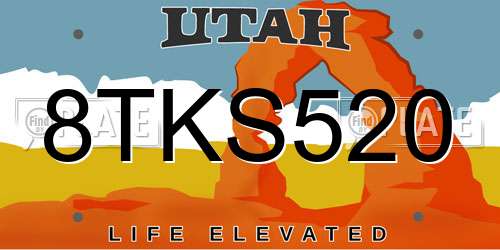 8TKS520 Utah License Plate