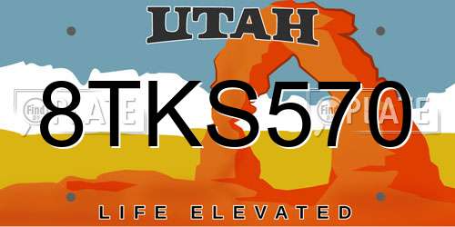 8TKS570 Utah License Plate