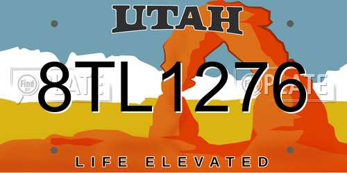8TL1276 Utah License Plate