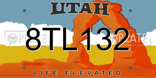 8TL132 Utah License Plate