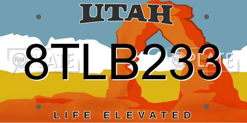 8TLB233 Utah License Plate