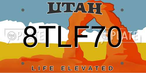8TLF70 Utah License Plate