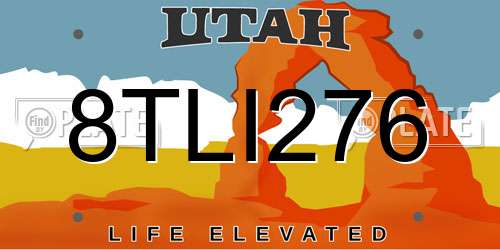 8TLI276 Utah License Plate