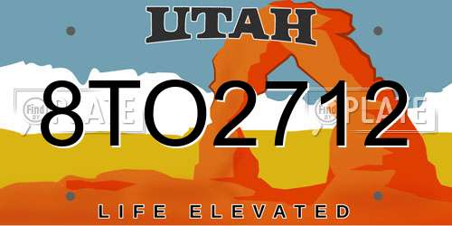 8TO2712 Utah License Plate