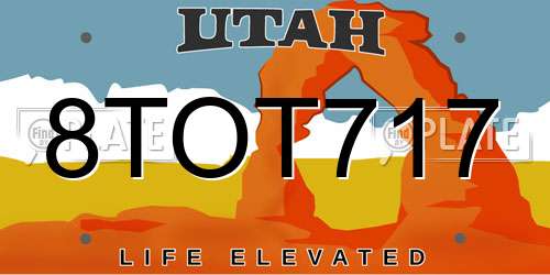 8TOT717 Utah License Plate
