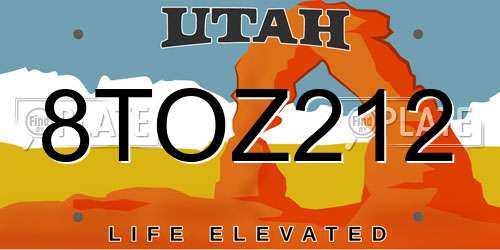 8TOZ212 Utah License Plate