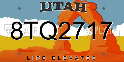 8TQ2717 Utah License Plate