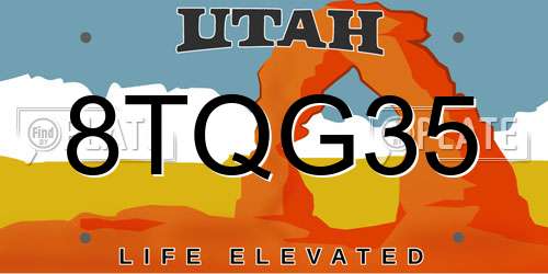 8TQG35 Utah License Plate