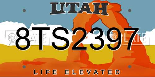 8TS2397 Utah License Plate