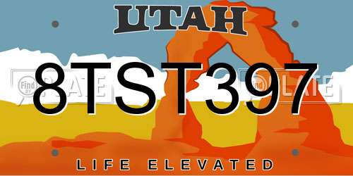 8TST397 Utah License Plate