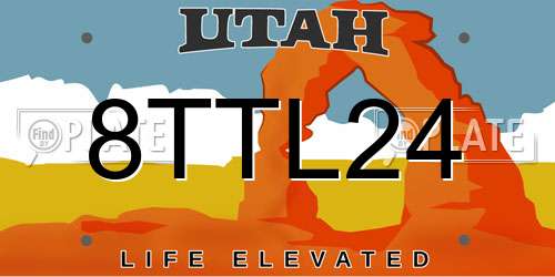 8TTL24 Utah License Plate